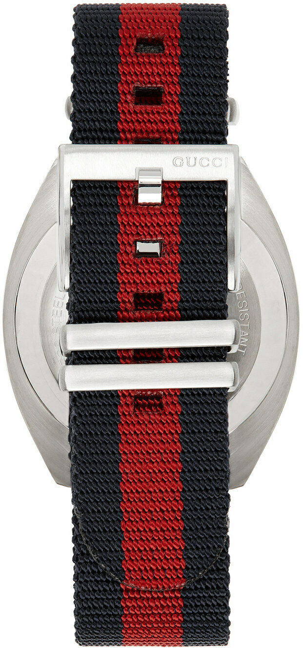 Gucci GG2570 41mm Nylon Strap Blue Dial Men's Wristwatch YA142304