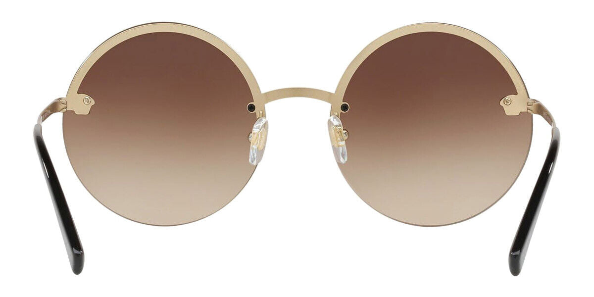 VERSACE Gold Brown Medusa Round Metal Women Sunglasses VE 2176 125213