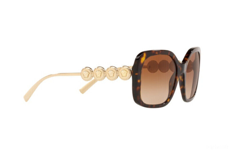 VERSACE Medusa Medallion Havana Oversized Square Sunglasses VE 4375 108/13