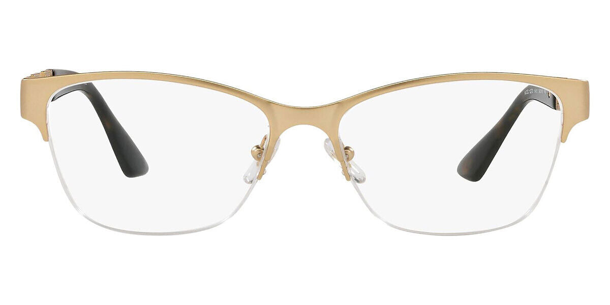 VERSACE Matte Gold Half Rim Metal Women Eyeglasses Frame VE1270 1410 54mm