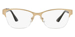 VERSACE Matte Gold Half Rim Metal Women Eyeglasses Frame VE1270 1410 54mm