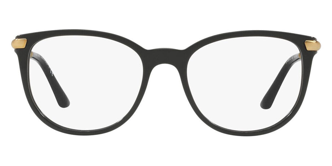 Burberry Black Gold Women Designer Square Frames Eyeglasses BE 2255Q 3001 51