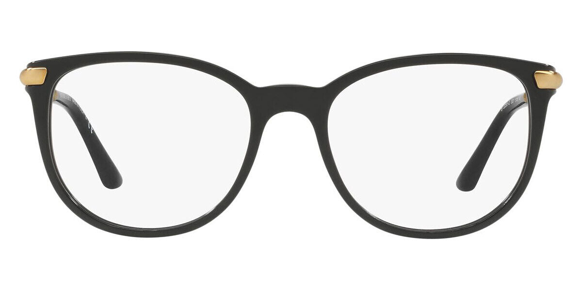 Burberry Black Gold Women Designer Square Frames Eyeglasses BE 2255Q 3001 51