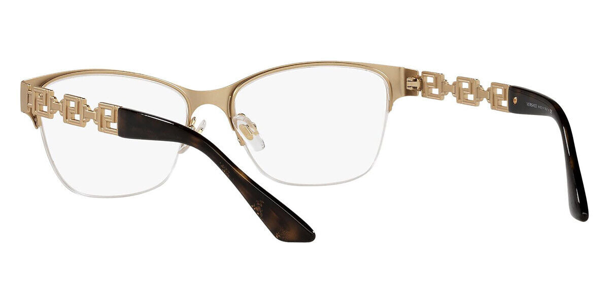VERSACE Matte Gold Half Rim Metal Women Eyeglasses Frame VE1270 1410 54mm