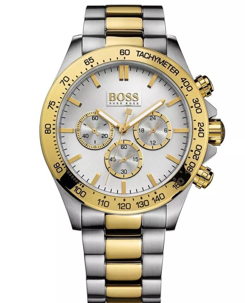 HUGO BOSS Ikon Chronograph 46mm Stainless Steel Gold Watch 1512960