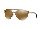 VERSACE Gold Brown Mirror Bronze Aviator Sunglasses VE 2161 1002F9