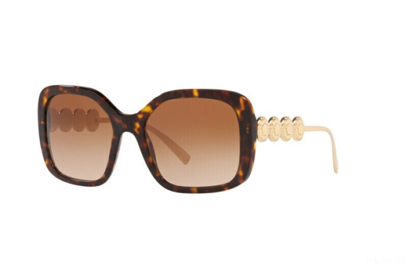 VERSACE Medusa Medallion Havana Oversized Square Sunglasses VE 4375 108/13