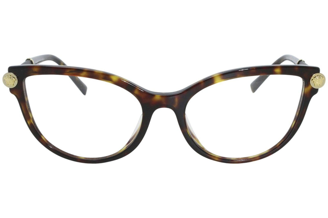 VERSACE V-Rock Havana Gold Cat Eye EyeGlasses Frame Glasses VE 3270Q 108 54