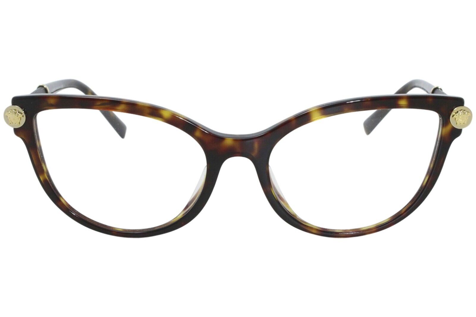 VERSACE V-Rock Havana Gold Cat Eye EyeGlasses Frame Glasses VE 3270Q 108 54