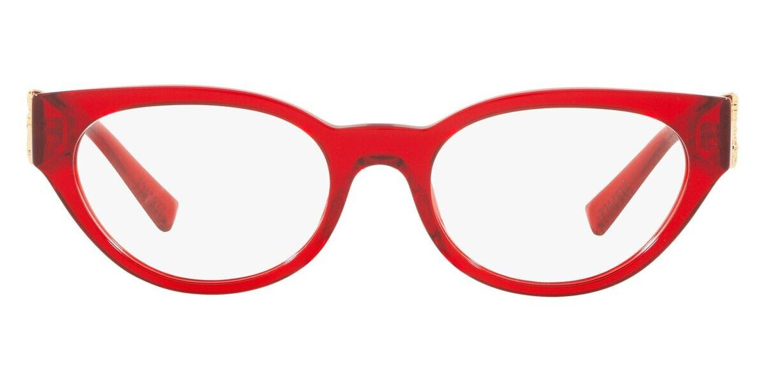 VERSACE Transparent Red Gold Oval Frame 53mm Women Eyeglasses VE 3282 5280