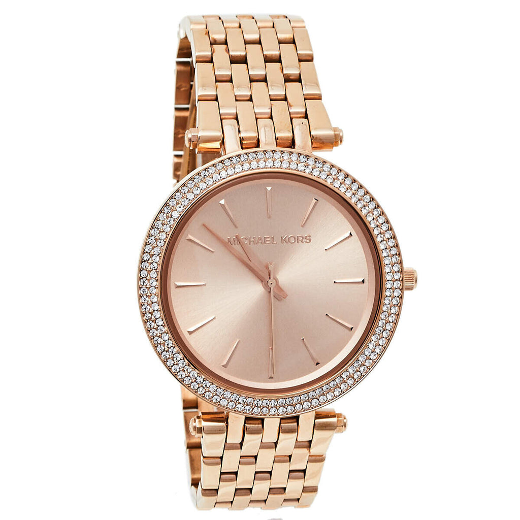 MICHAEL KORS Darci Rose Gold Pave Bezel Luxury Women's Watch MK3192
