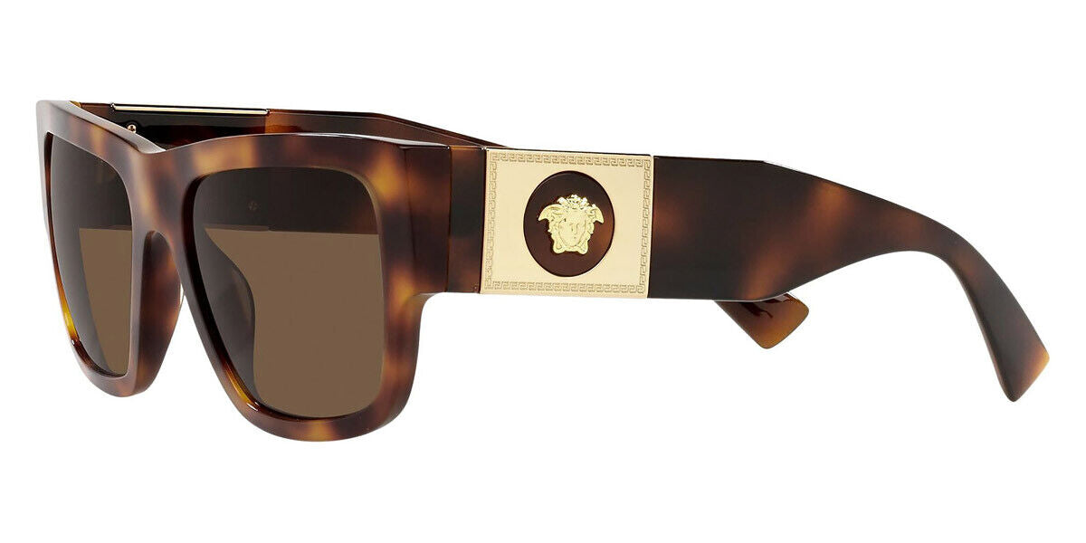 Genuine VERSACE Gold Medusa Havana Dark Brown Lens Sunglasses VE 4406 521773