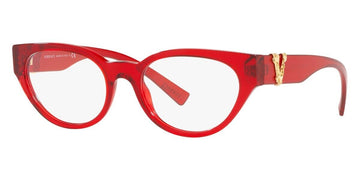 VERSACE Transparent Red Gold Oval Frame 53mm Women Eyeglasses VE 3282 5280