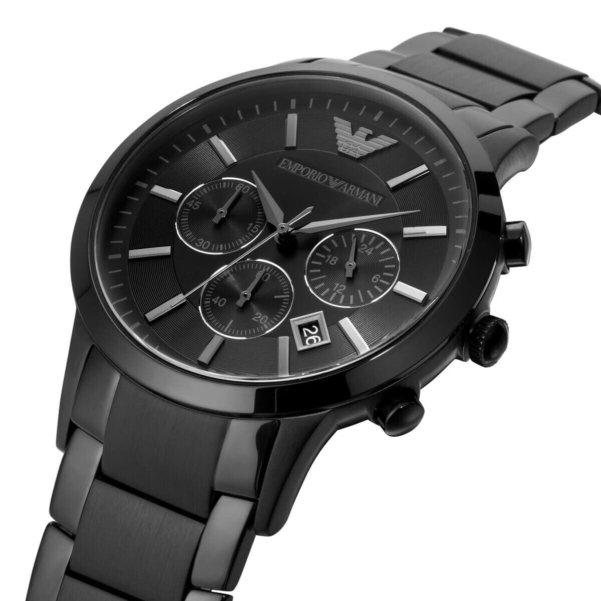 Emporio Armani Black Chronograph 43mm Stainless Steel Men's Watch AR2453