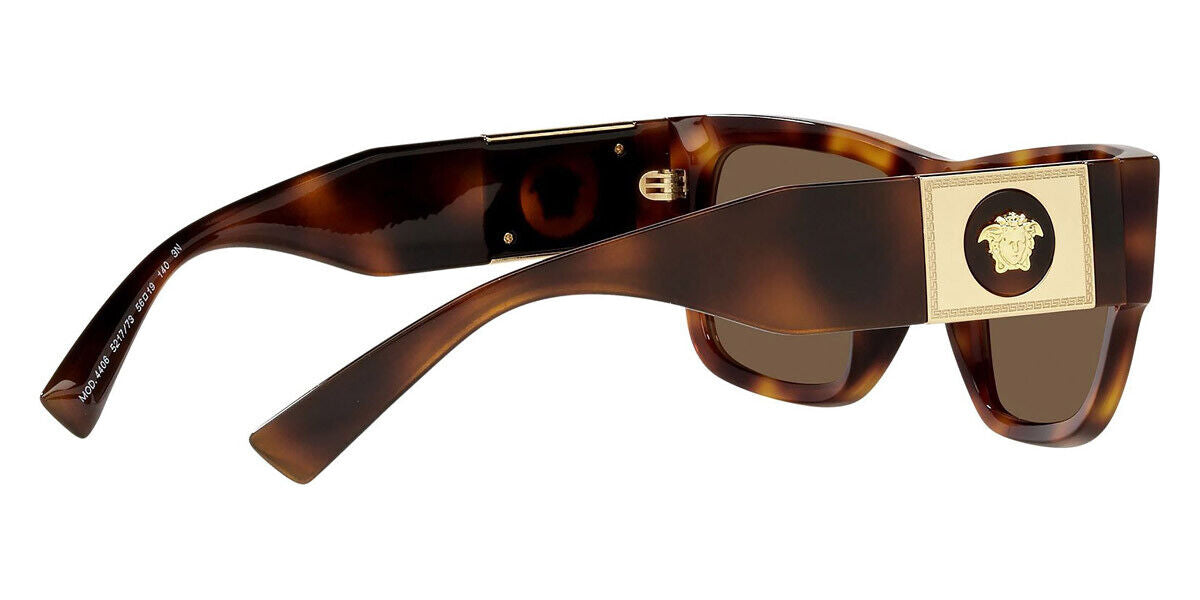 Genuine VERSACE Gold Medusa Havana Dark Brown Lens Sunglasses VE 4406 521773