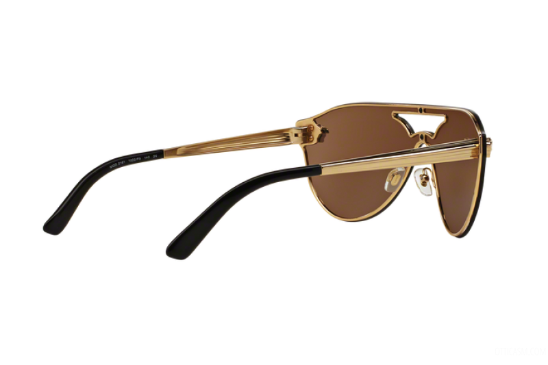 VERSACE Gold Brown Mirror Bronze Aviator Sunglasses VE 2161 1002F9