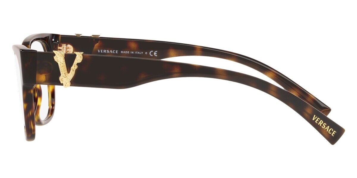 Genuine VERSACE Dark Havana Square Frame 52mm Women Eyeglasses VE 3283 108