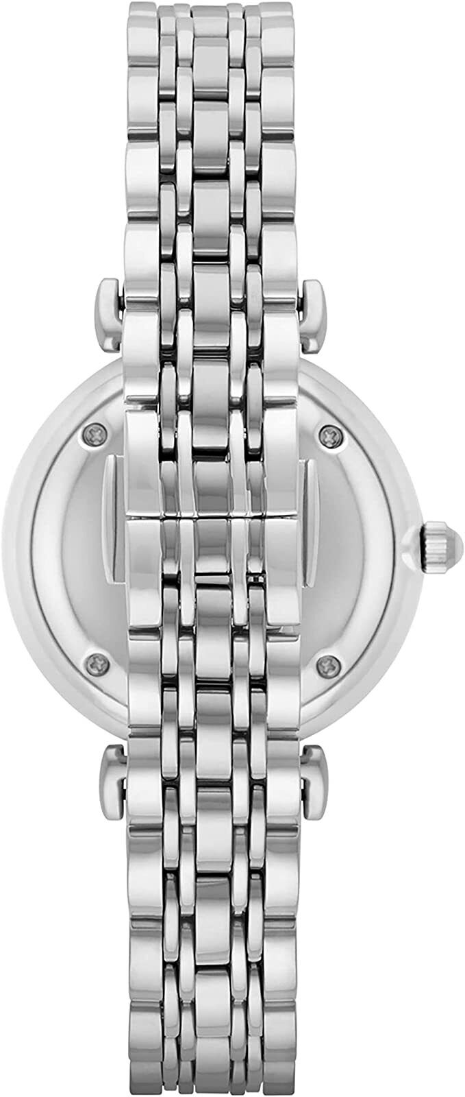 EMPORIO ARMANI Gianni T Bar Crystals Silver 32mm Womens Watch AR1925