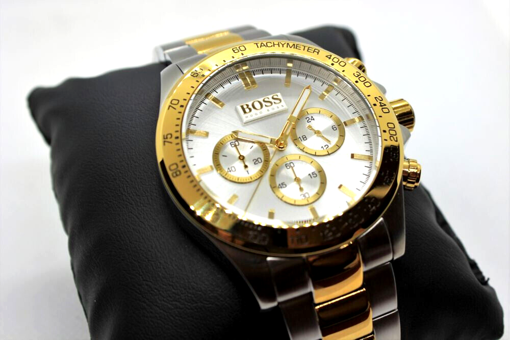 HUGO BOSS Ikon Chronograph 46mm Stainless Steel Gold Men's Watch 1512960