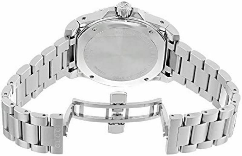 Gucci Dive XL 45mm Swiss Quartz Black Dial Mens Steel Watch YA136208