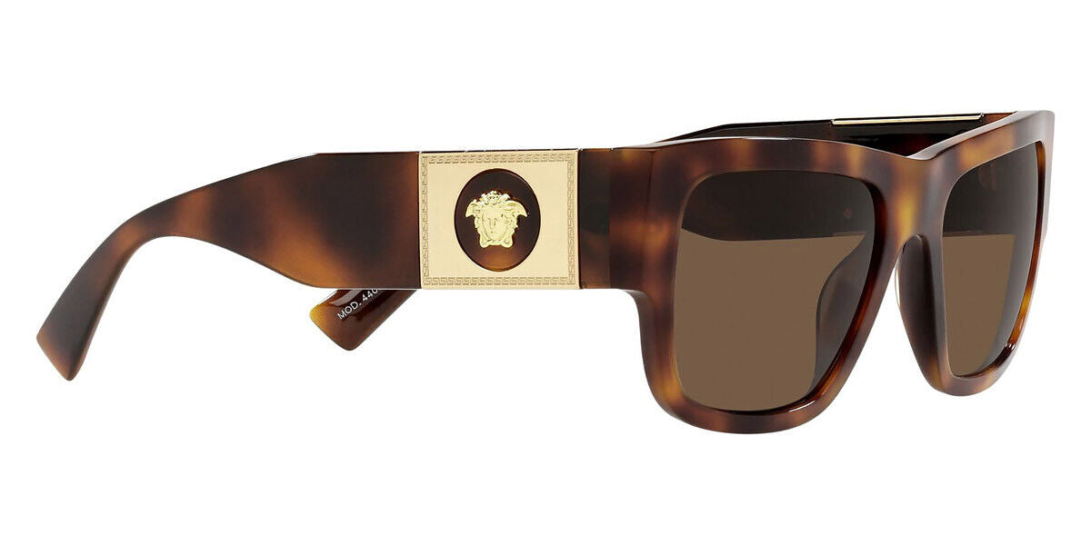 Genuine VERSACE Gold Medusa Havana Dark Brown Lens Sunglasses VE 4406 521773