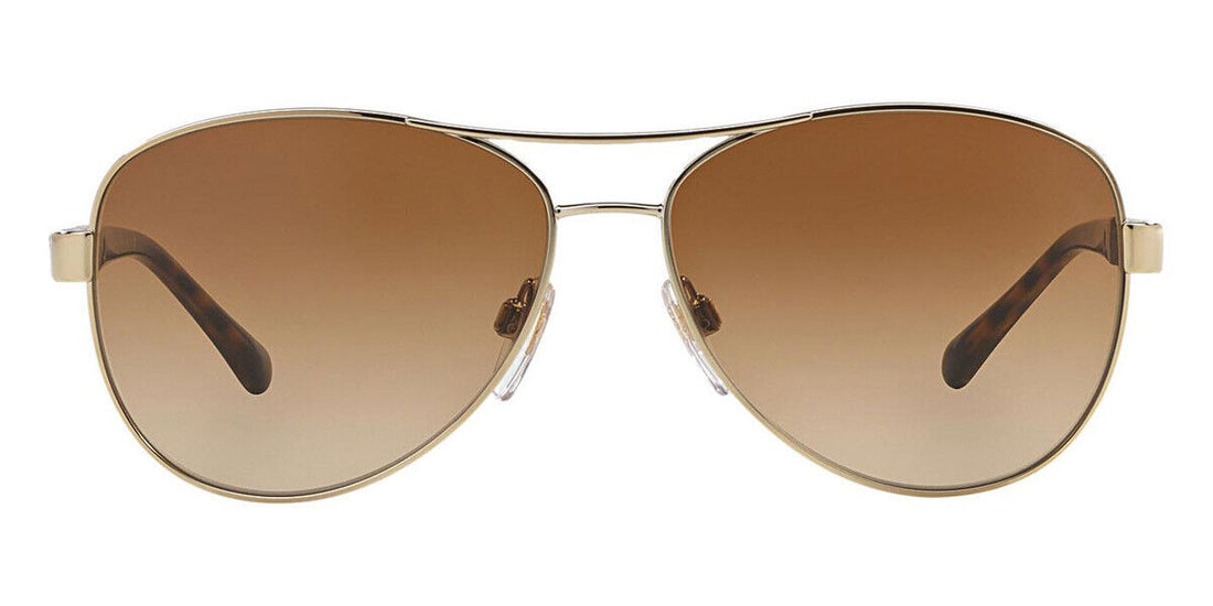 BURBERRY Light Gold Brown Gradient Pilot Metal Sunglasses BE3080 114513