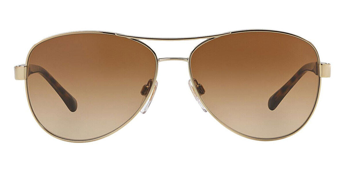 BURBERRY Light Gold Brown Gradient Pilot Metal Sunglasses BE3080 114513