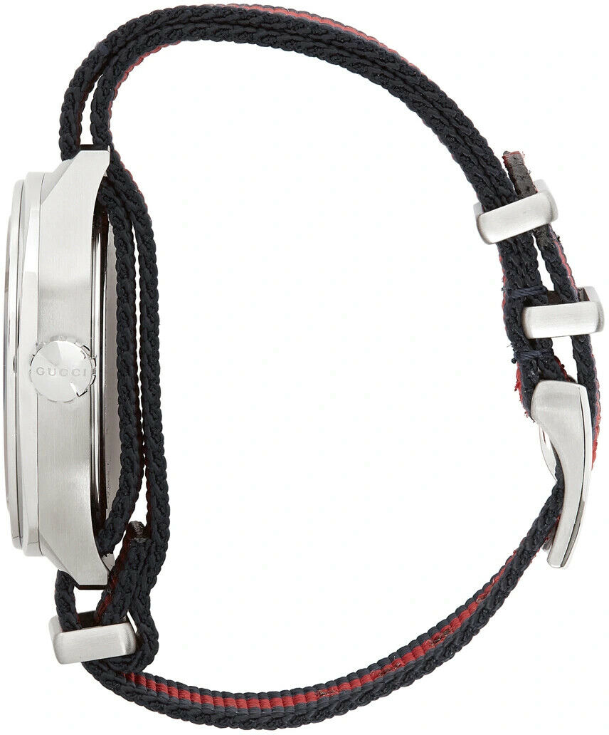 Gucci GG2570 41mm Nylon Strap Blue Dial Men's Wristwatch YA142304