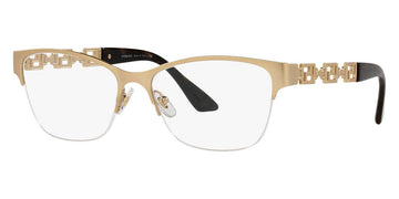 VERSACE Matte Gold Half Rim Metal Women Eyeglasses Frame VE1270 1410 54mm
