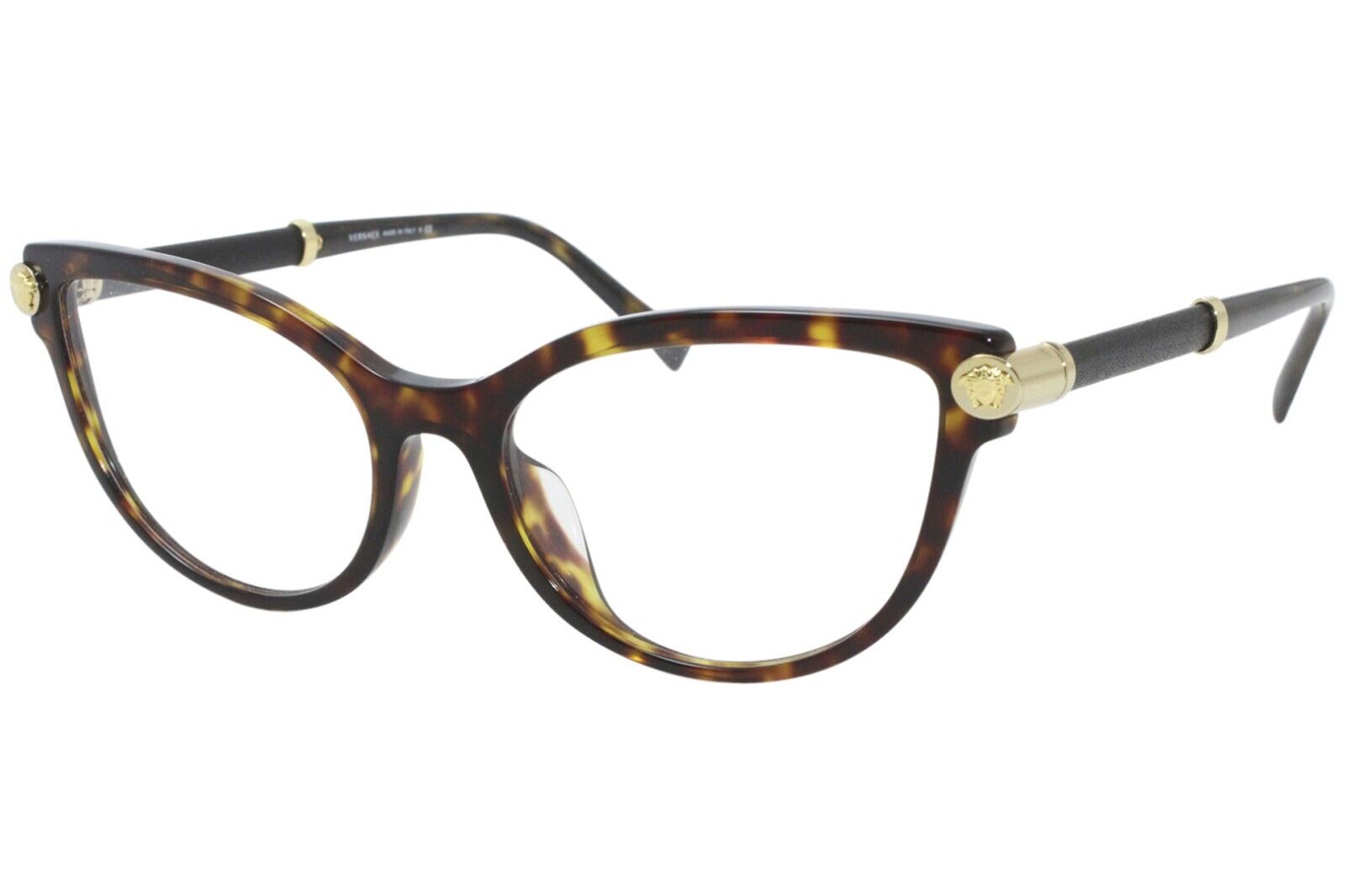VERSACE V-Rock Havana Gold Cat Eye EyeGlasses Frame Glasses VE 3270Q 108 54