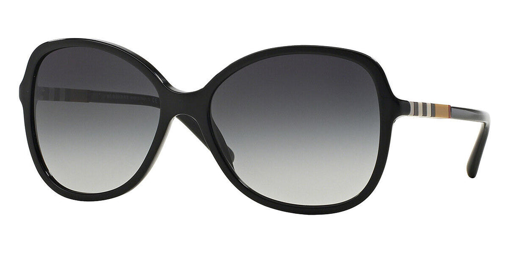 BURBERRY Black Grey Gradient Womens Round Sunglasses BE 4197 3001/8G