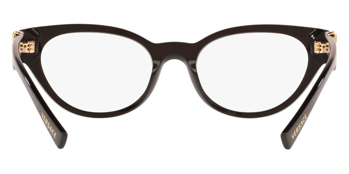 Genuine VERSACE Black Gold Frame Cat Eye Women Eyeglasses VE 3282 GB1 53mm