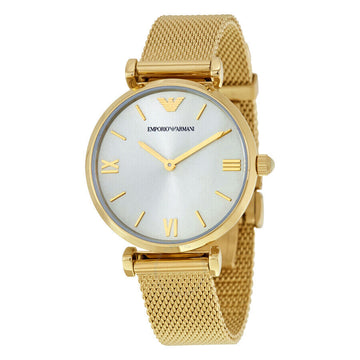 EMPORIO ARMANI Gianni T 32mm Gold Mesh Steel Women's Watch AR1957