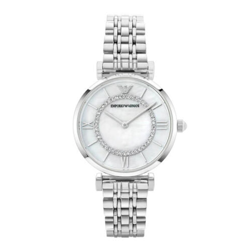 EMPORIO ARMANI Mother of Pearl Gianni T-Bar 32mm Womens Watch AR1908