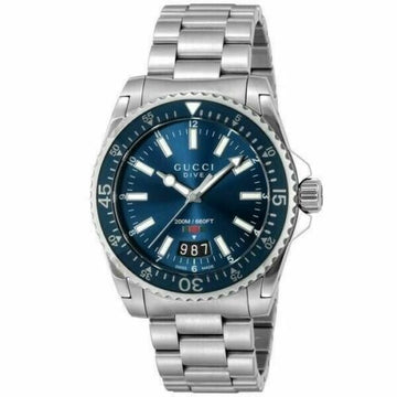 Gucci Dive 40mm Blue Dial Steel Bracelet Men’s Dress Watch YA136311