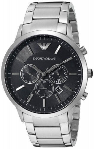 EMPORIO ARMANI Renato Chronograph 46mm Large Black Steel Men's Watch AR2460