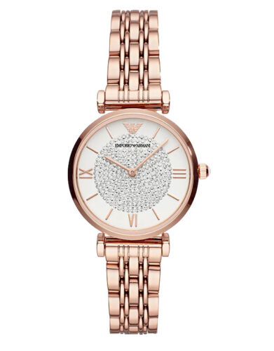 EMPORIO ARMANI Crystals 32mm Rose Gold Women's Dress Watch AR11244