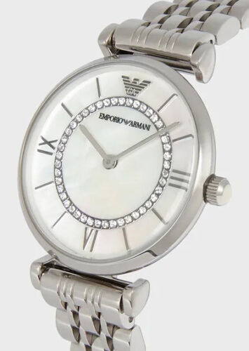EMPORIO ARMANI Mother of Pearl Gianni T-Bar 32mm Womens Watch AR1908