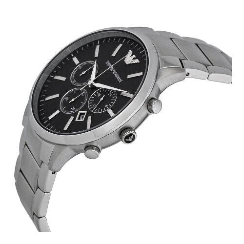 EMPORIO ARMANI Renato Chronograph 46mm Large Black Steel Men's Watch AR2460