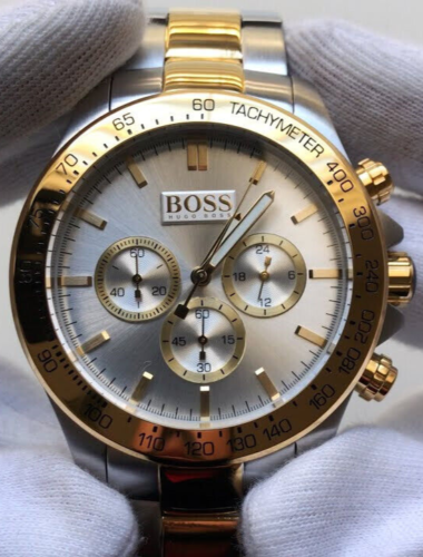 HUGO BOSS Ikon Chronograph 46mm Stainless Steel Gold Men's Watch 1512960