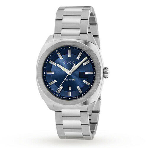 Gucci GG2570 41mm Blue Dial Stainless Steel Men Dress Watch YA142303