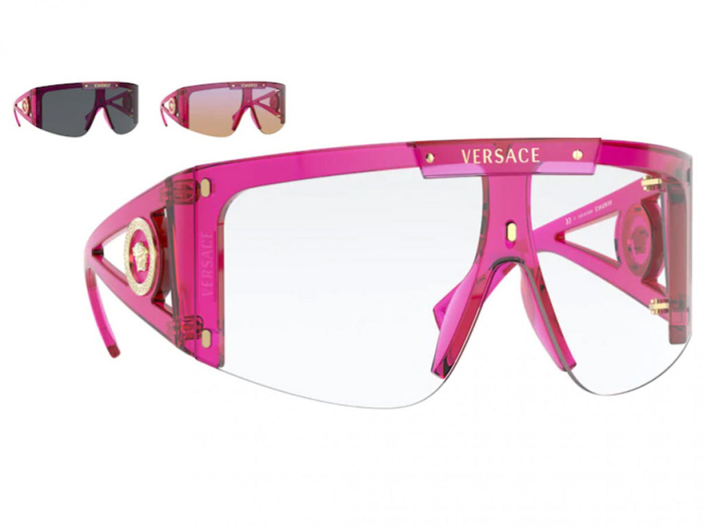 VERSACE Runway Medusa Icon Shield +3 Lens Women's Sunglasses VE 4393 53341W 1